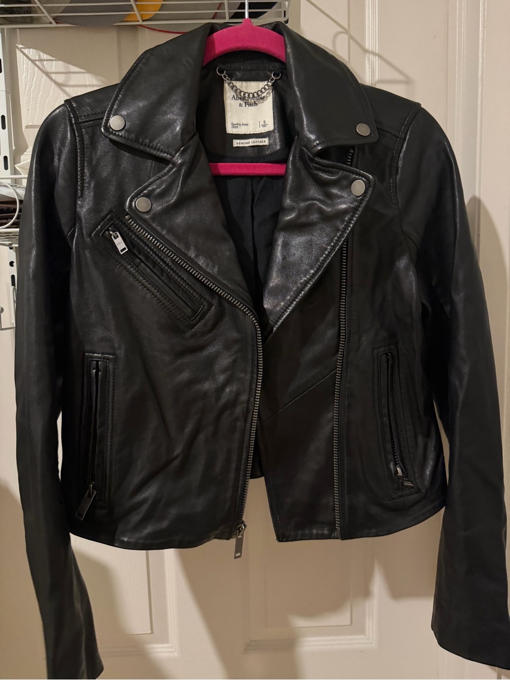Abercrombie & Fitch Black Genuine Leather Jacket